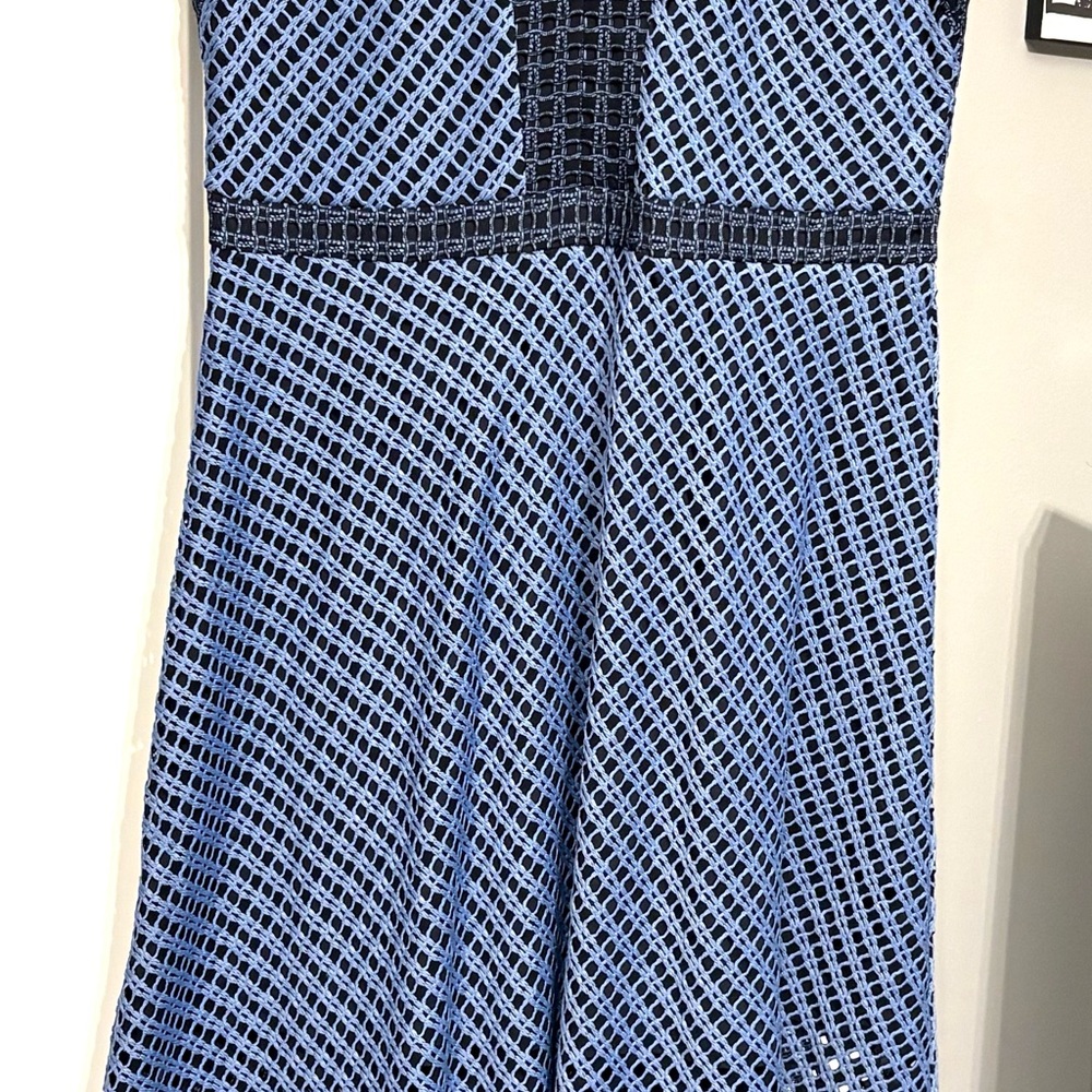 BCBGMaxAzria Black and Blue Textured Dress